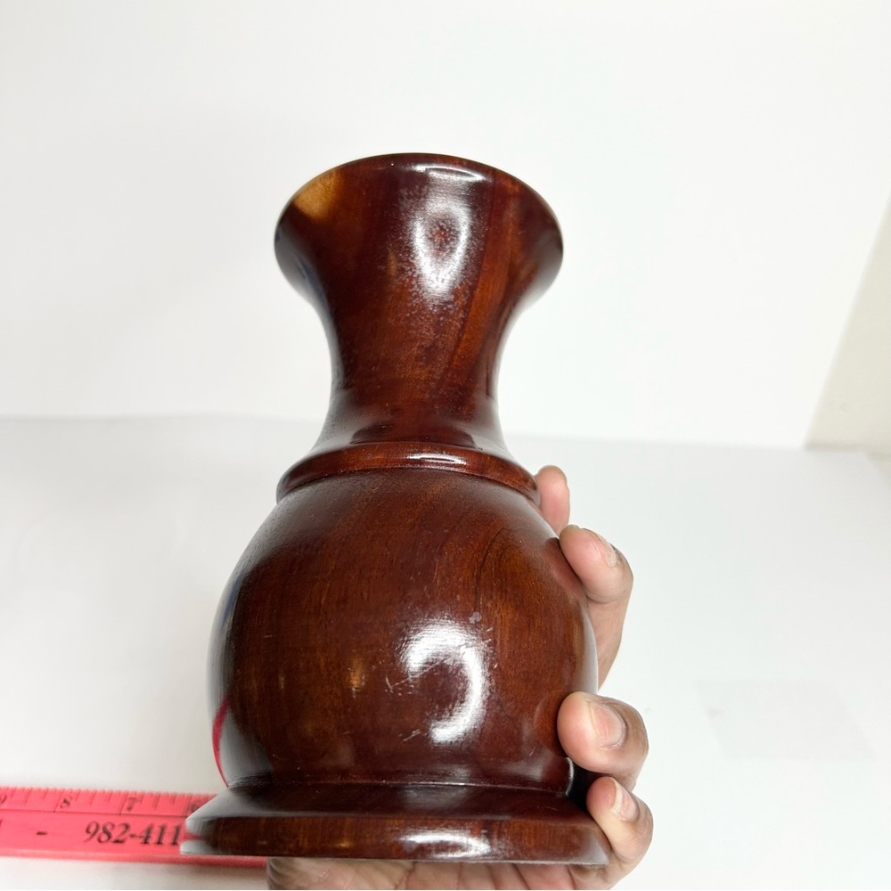 Vintage Wooden Vase Mid Century Modern Decor